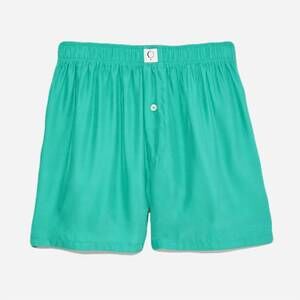 NEW THE SLEEP CODE women's ravi washable silk boxer in emerald city